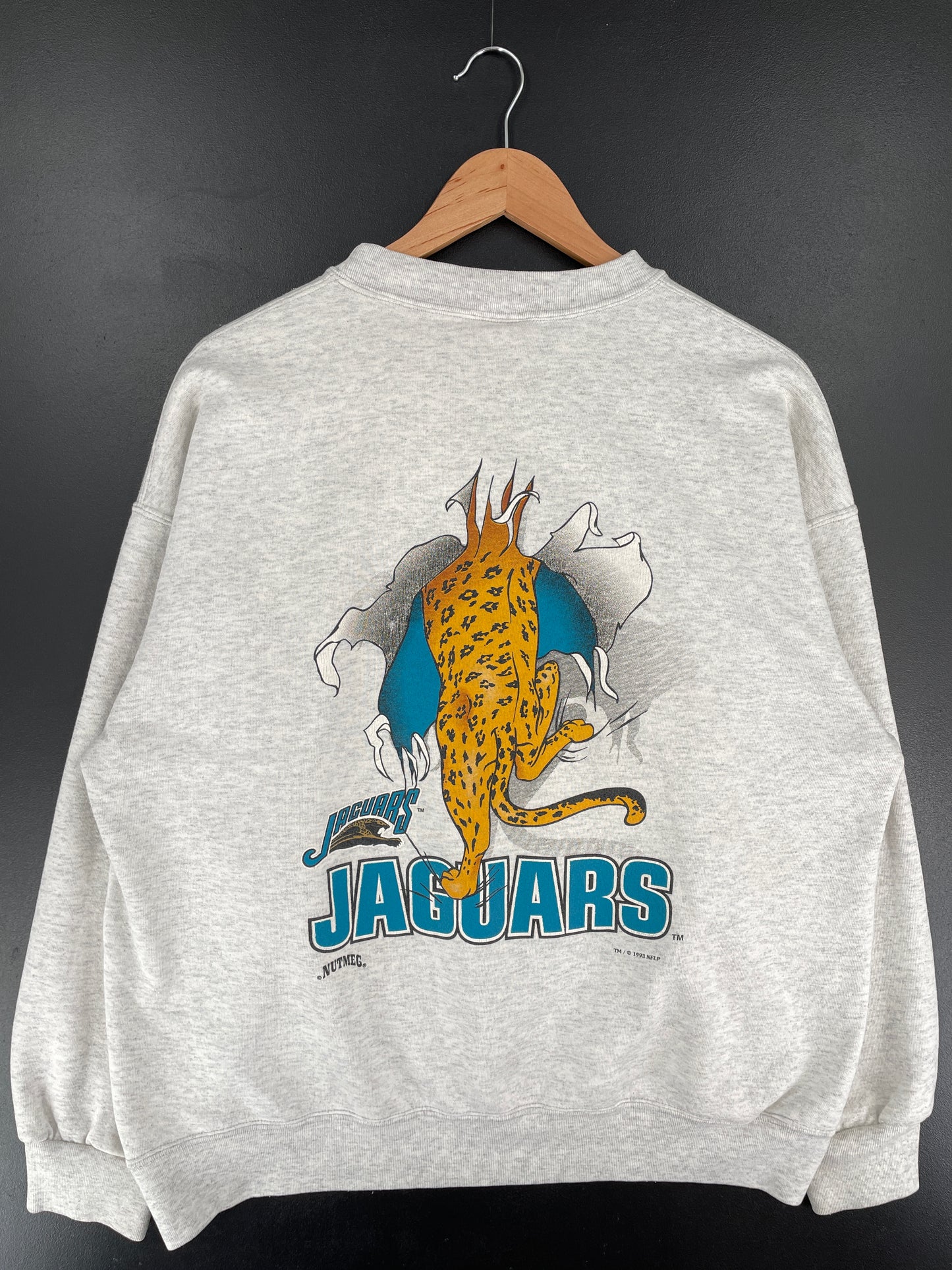 1993 JACKSONVILLE JAGUARS Made in USA Size XL Vintage NFL Sweat-Shirt / E5824S