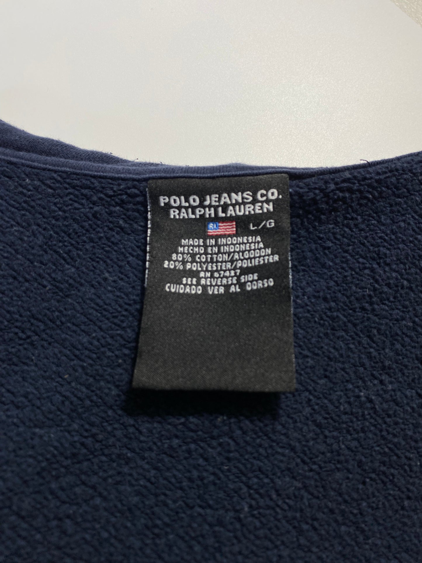 Vintage POLO JEANS CO. RALPH LAUREN Size L Hoodie Sweat-Shirt / E3296S