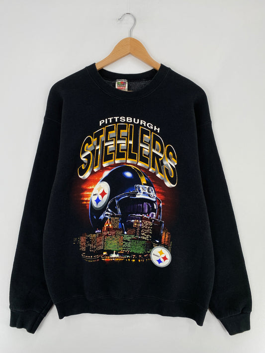 90's PITTSBURGH STEELERS Size L Vintage NFL Sweat-Shirt / E1634S