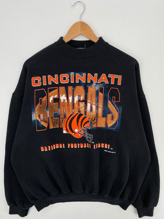 1996 CINCINNATI BENGALS Size No Tag (Approx.XL NFL) Vintage Sweat-shirt / A358