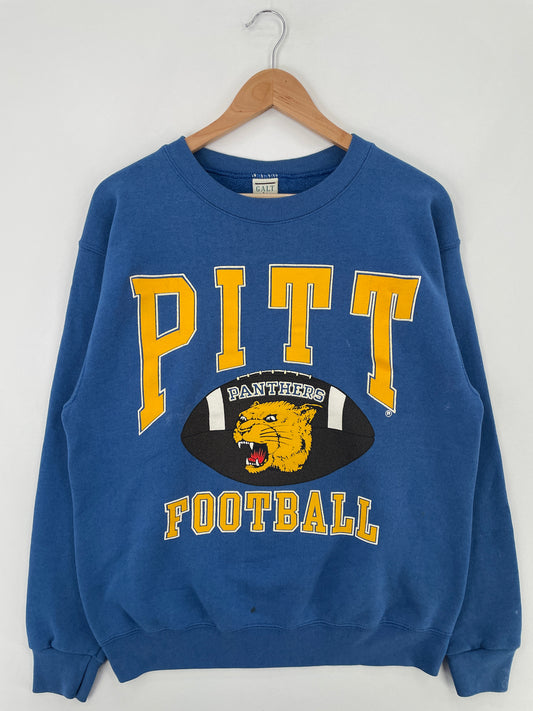90's PANTHERS PITT Made in USA Size L Vintage College Sweat-shirt / E1306S