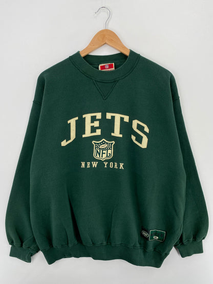 90's NEW YORK JETS Approx. Size L Vintage NFL Sweat - Shirt/ A5892