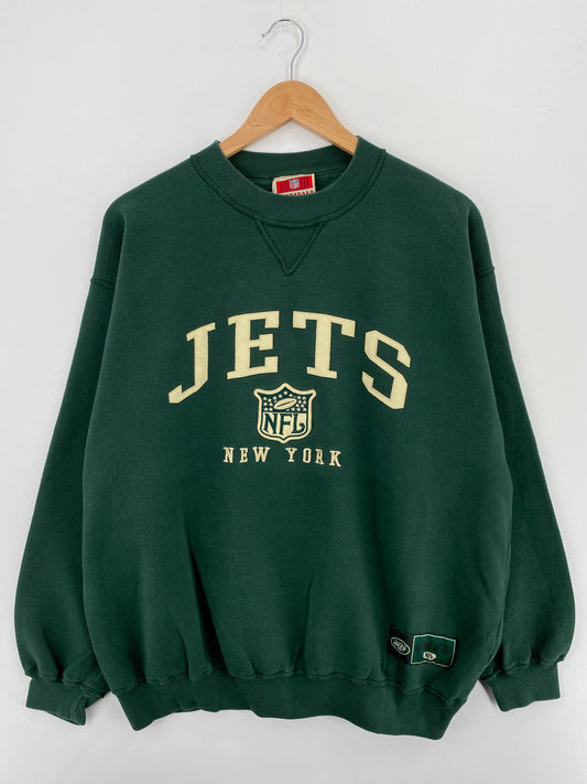 90's NEW YORK JETS Approx. Size L Vintage NFL Sweat - Shirt/ A5892