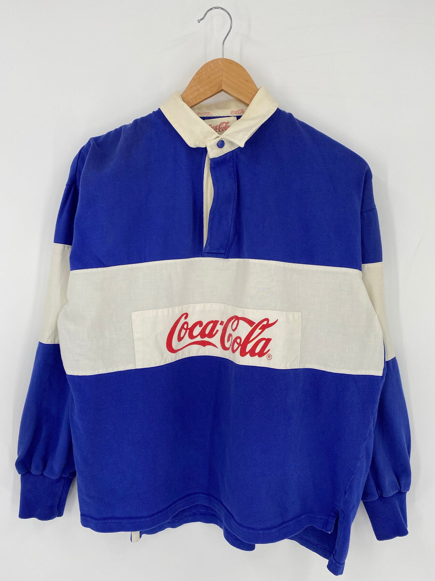 80’s COCA COLA Size L Vintage Rugby Shirt / E4106R