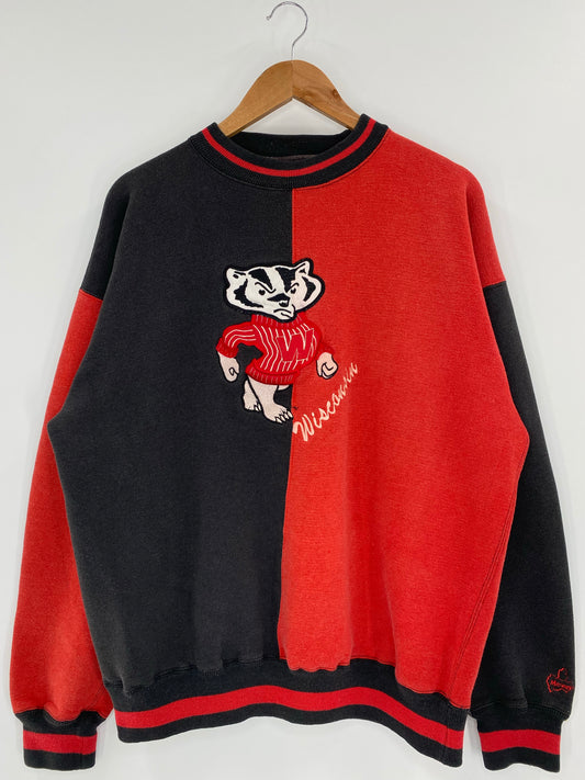 90's WISCONSIN BADGERS Size L Vintage NFL Sweat-Shirt / K4144