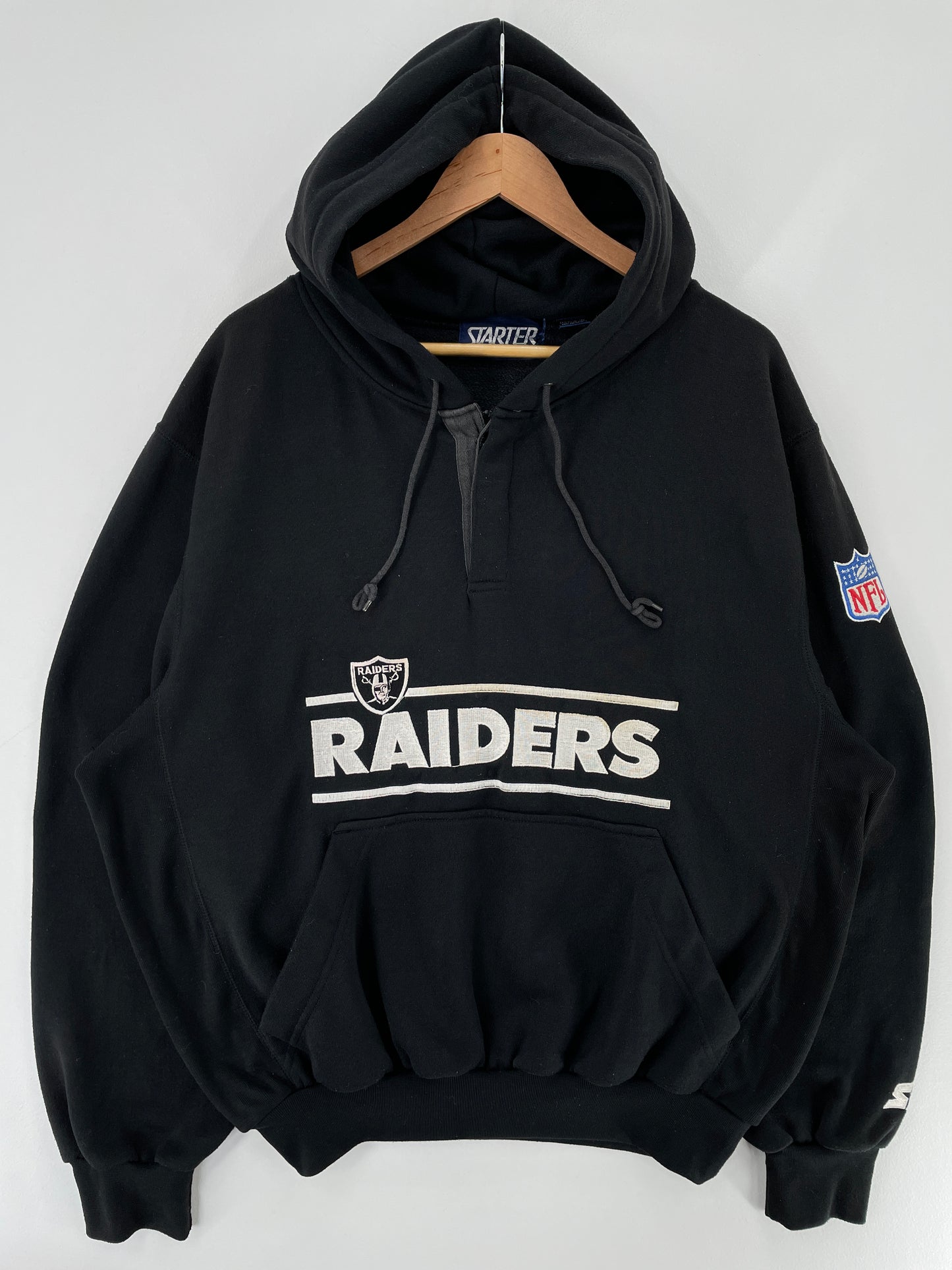 90's RAIDERS Size XL Vintage NFL Hoodie Sweat-Shirt / E5753S