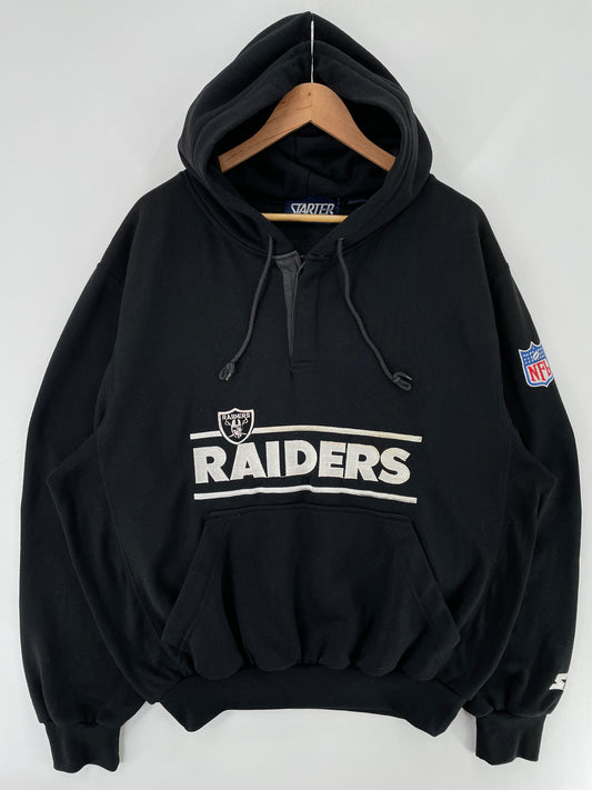 90's RAIDERS Size XL Vintage NFL Hoodie Sweat-Shirt / E5753S