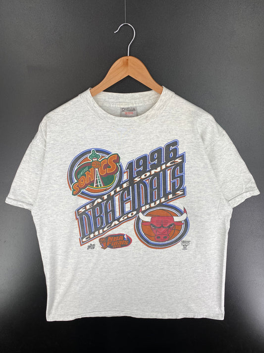1996 SEATTLE SONICS x CHICAGO BULLS Size XL Vintage NBA T-shirt / A508