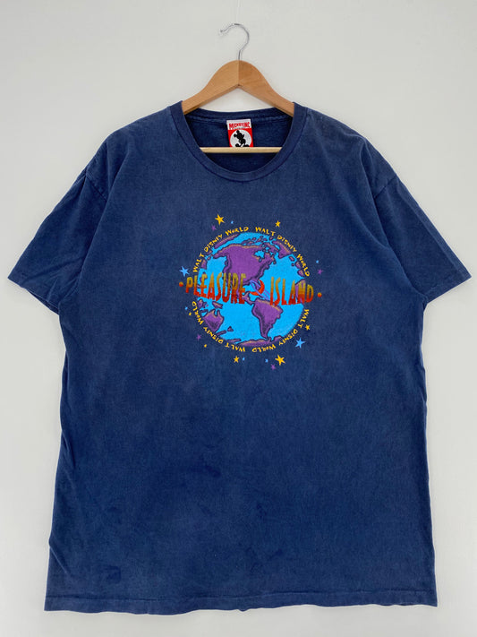 90's WALT DISNEY WORLD PLEASURE ISLAND Made in USA Size L Vintage T-Shirt / E3855T