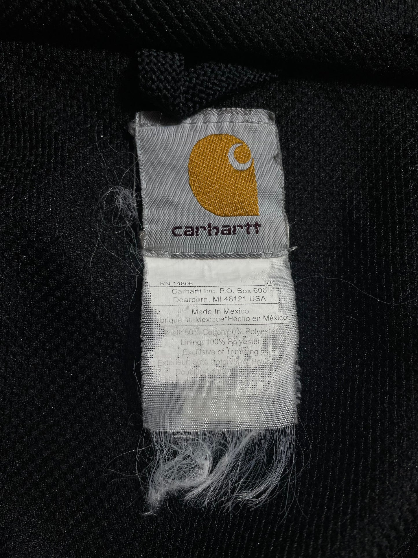 Vintage CARHARTT Size No Tag(Approx.XXL) Zip-up Hoodie Sweat-Shirt / E291