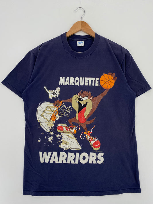 1993 LOONEY TUNES TAZ x MARQUETTE WARRIORS Made in USA Size L Vintage College T-Shirts / A2998