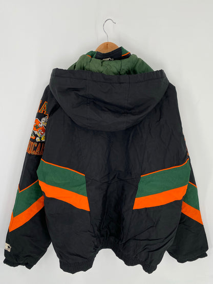 Vintage STARTER x MIAMI HURRICANES Size M Nylon Padded Jacket  / K8338