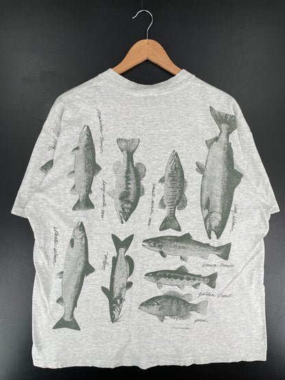 1994 FISH Size XL Vintage Animal T-Shirt / E5802T