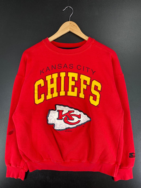90's STARTER x KANSAS CITY CHIEFS Made in USA Size L Vintage NFL Sweat-Shirt / E1949S