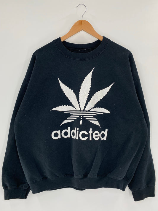 Vintage ADDICTED Size No tag (Approx.M) Sweat-Shirt / k5454