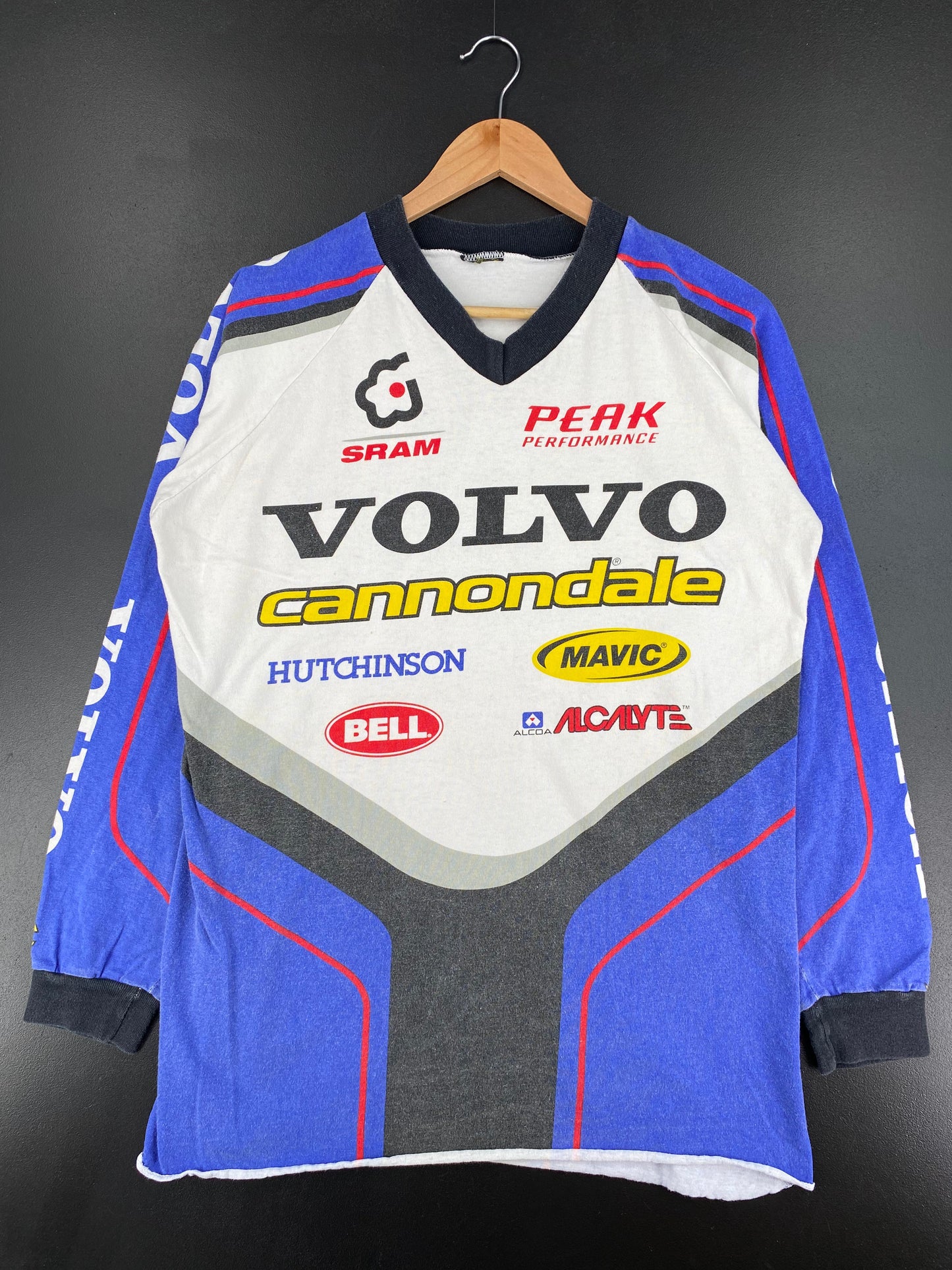 90's VOLVO Made in USA Size NO Tag (Approx.XL) Vintage Racing Long Sleeve T-Shirt / E3896T