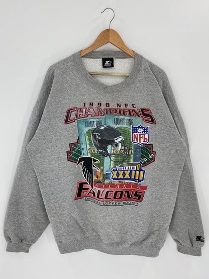 1998 STARTER x ATLANTA FALCONS Size XL Vintage NFL Sweat - Shirt/ K6067