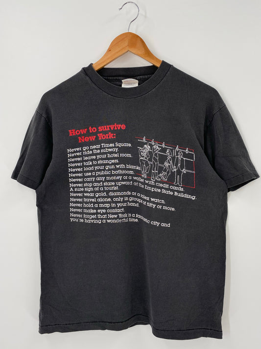 90’s HOW TO SURVIVE NEW YORK Made in USA Size M T-Shirts / K4400