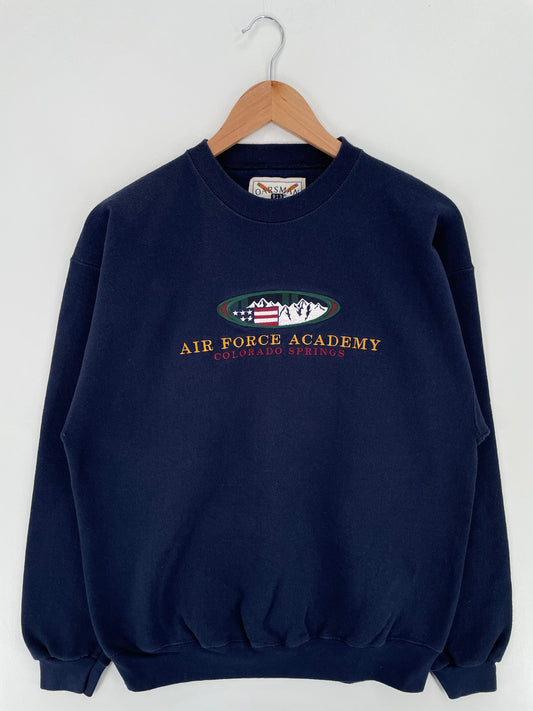 90's AIR FORCE ACADEMY Made in USA Size L Vintage College Sweat-shirt / A3259