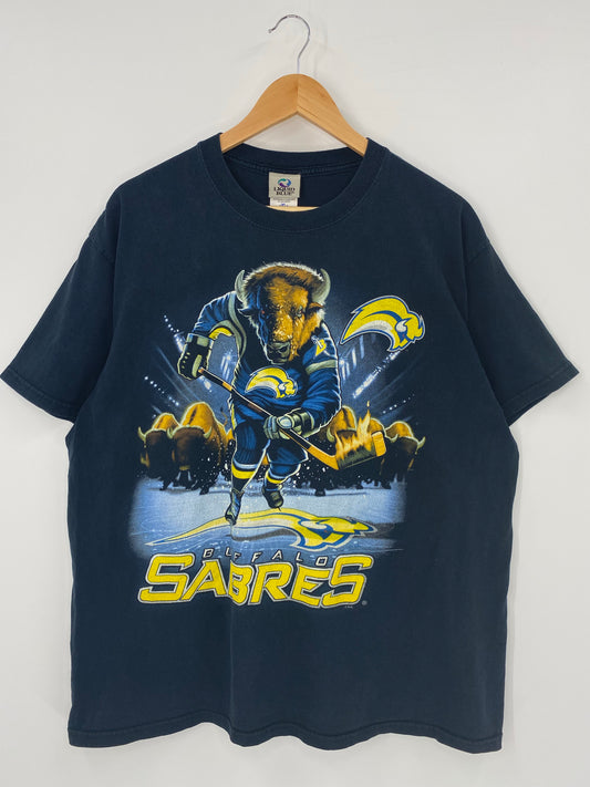 Vintage NEW YORK BUFFALO SABRES x Liquid Blue Size XL Vintage NHL T-shirt / K4920