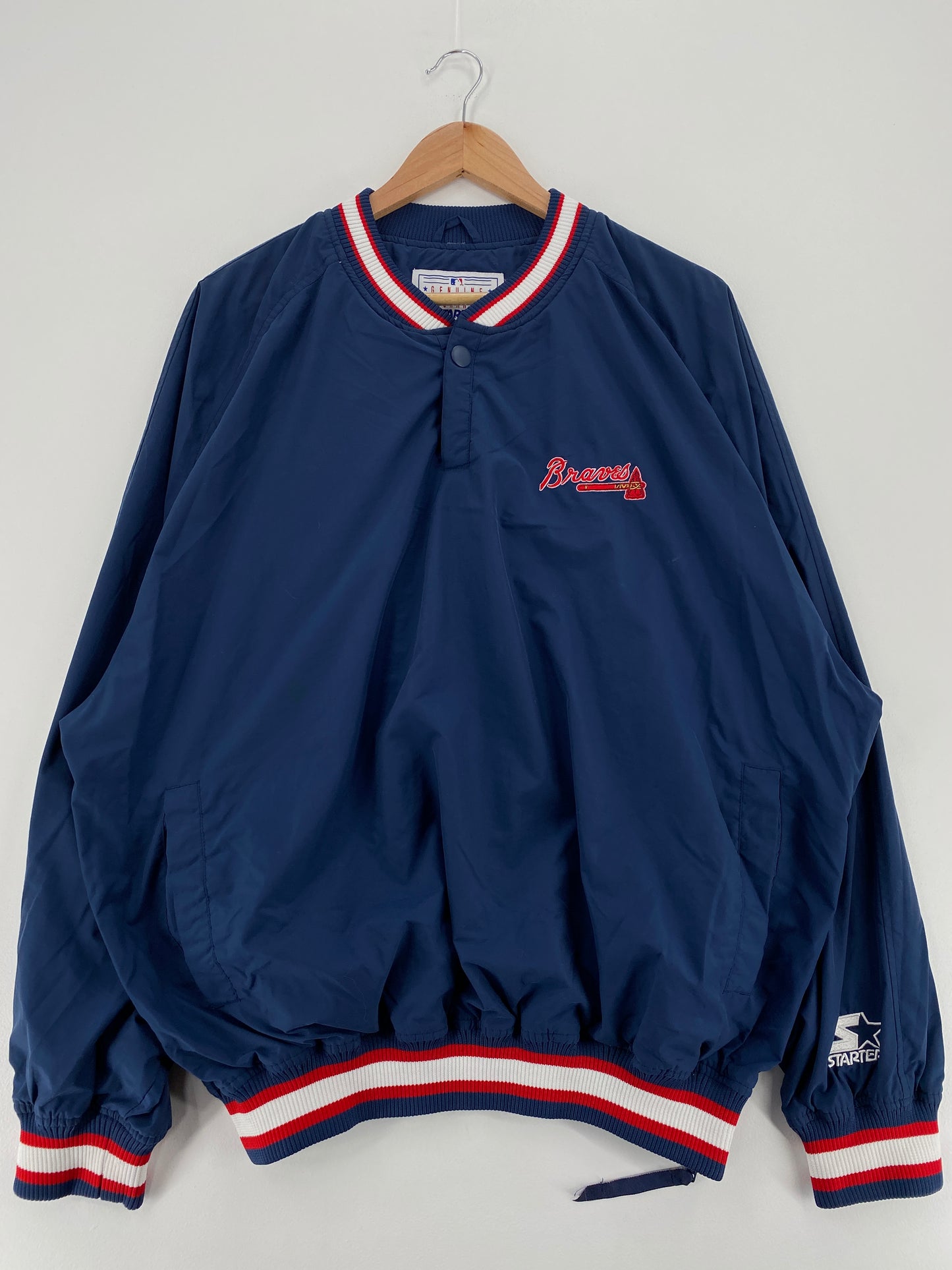 90's ATLANTA BRAVES Size L Vintage MLB Nylon Jacket / A3510