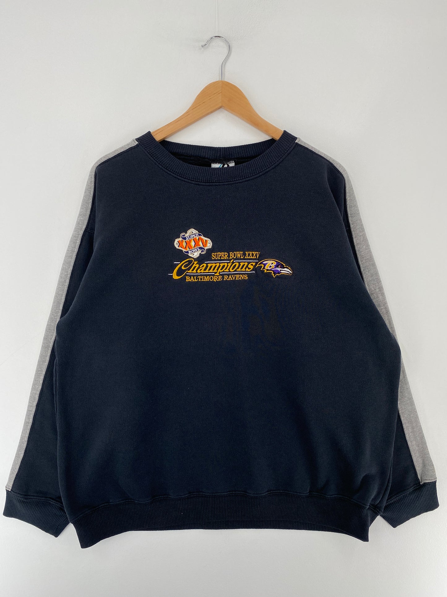 Vintage SUPER BOWL CHAMPIONS BALTIMORE RAVENS Size XL NFL Sweat-Shirt / E6641S