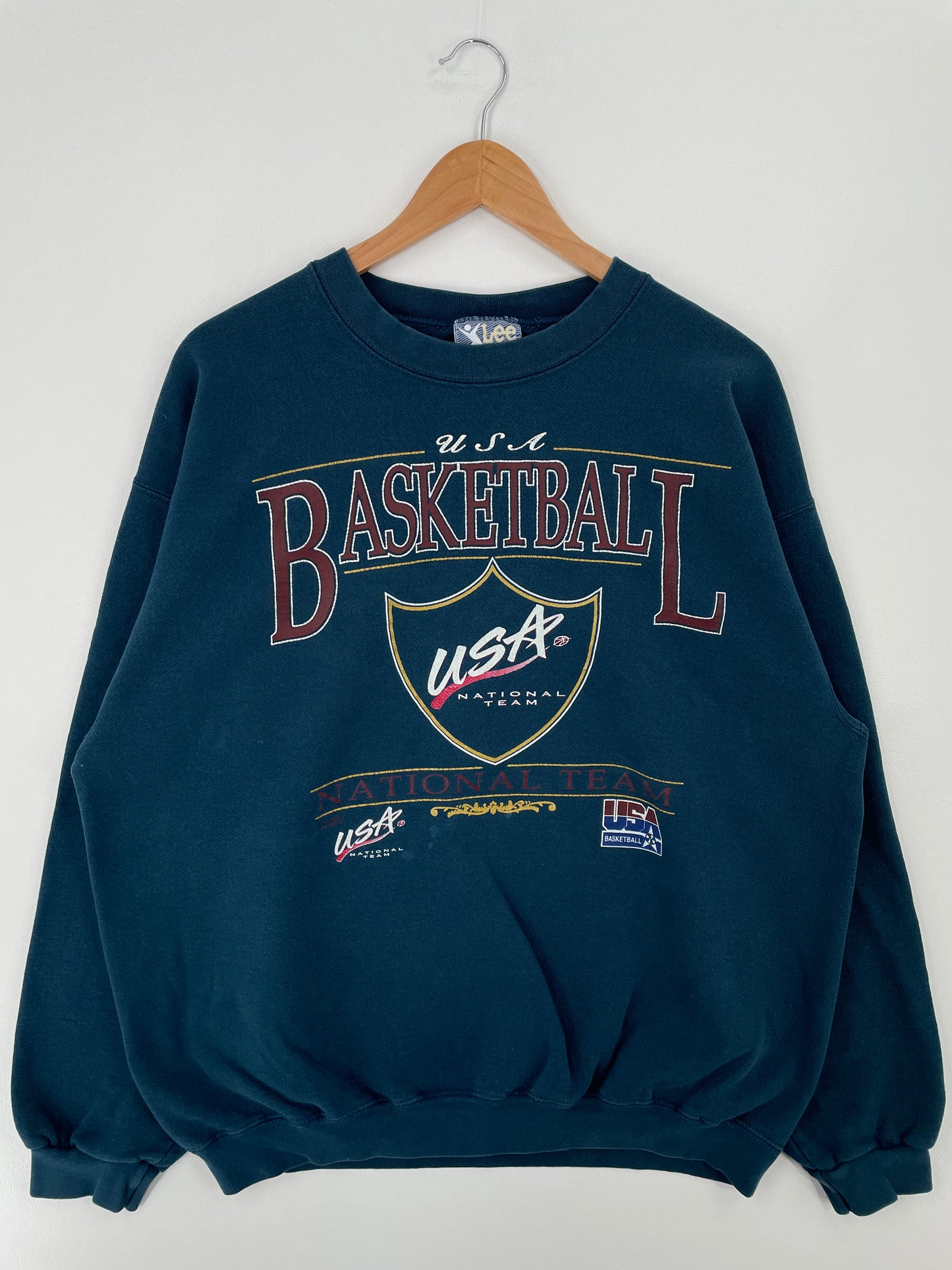 90's USA BASKETBALL Made in USA Size L Vintage College Sweat-Shirt / A9423