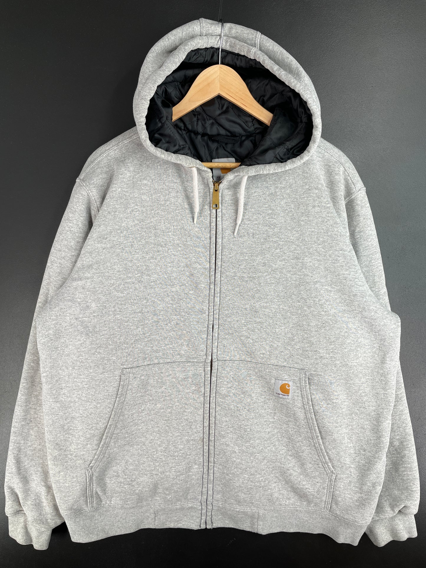Vintage CARHARTT Size L Zip-up Padded Hoodie Sweat Shirt / E1258S