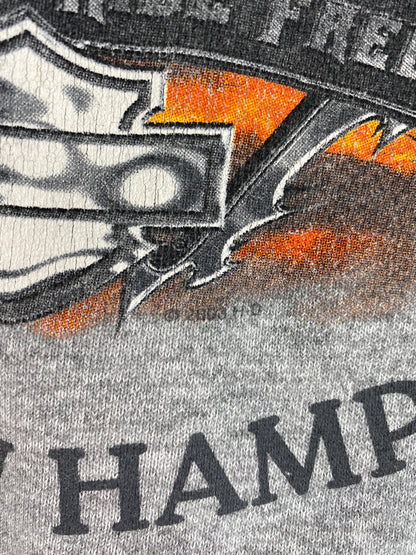 90’s HARLEY DAVIDSON Made in USA Size XXL Vintage Zip Up Sweat-Shirt / E734