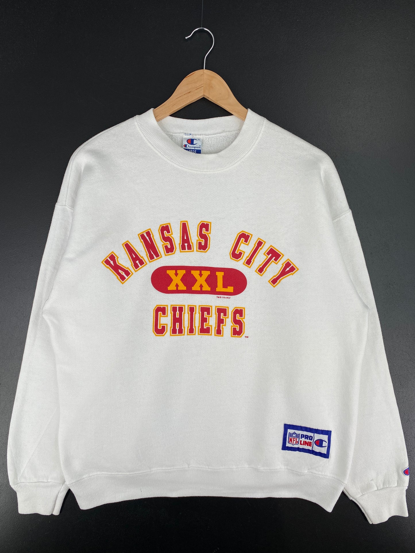 1996 KANSAS CITY CHIEFS Made in USA Size L Vintage NFL Sweat-Shirt / A4548