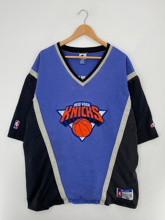 90’s CHAMPION x NEW YORK KNICKS Made in USA Size XL Vintage NBA T-shirt / E1293T