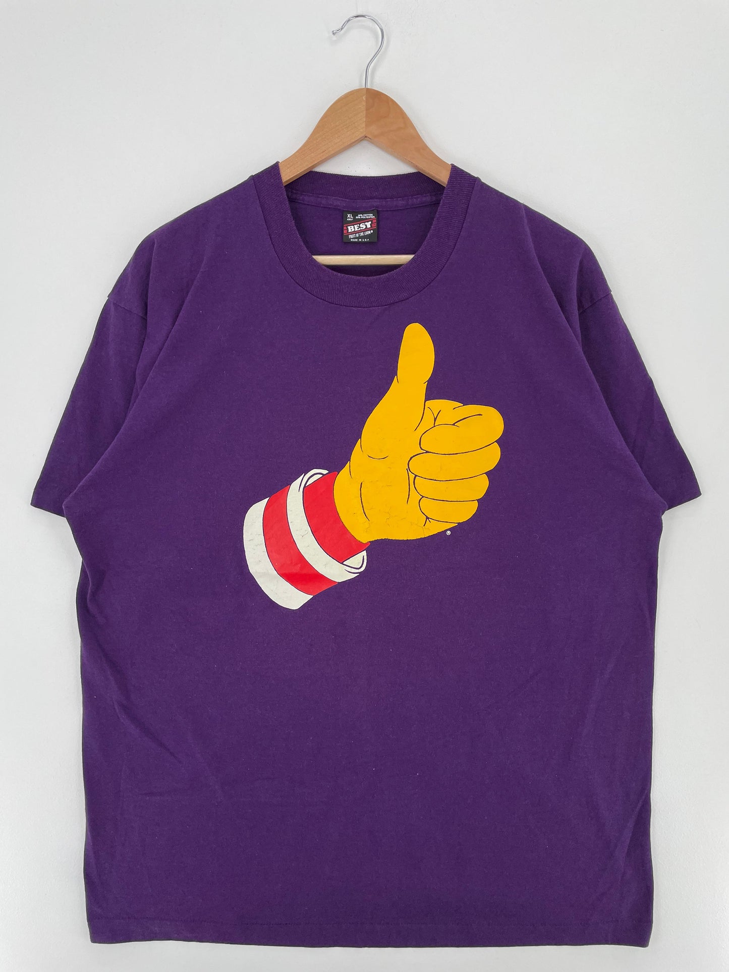 .90's THUMBS UP Made in USA Size XL Vintage T-Shirt / E2954T