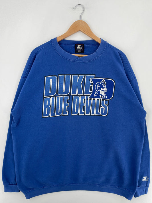 90's STARTER x DUKE BLUE DEVILS Made in USA Size XL Vintage College Sweat-Shirt / E2337S
