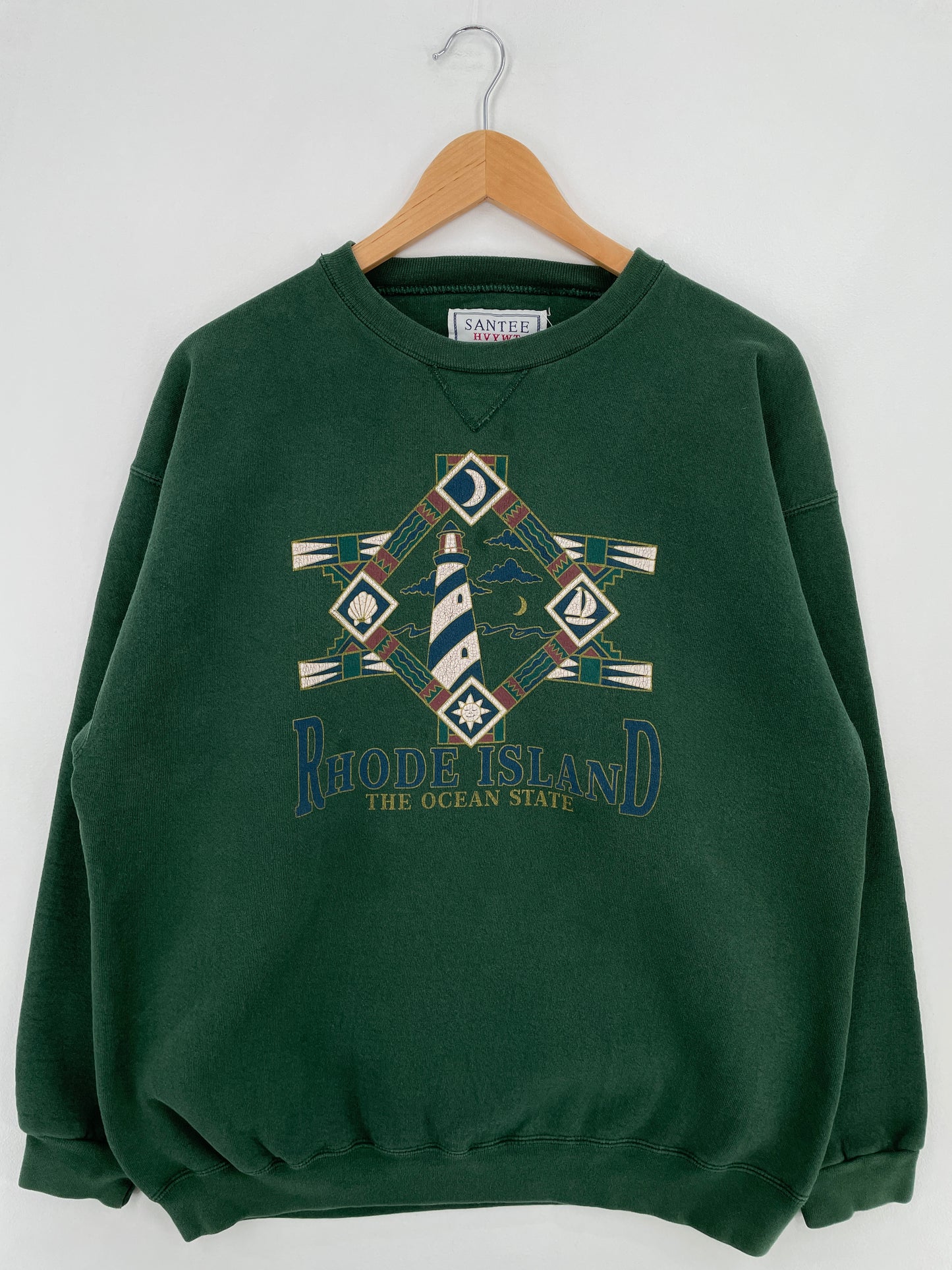 90's RHODE ISLAND Made in USA Size L Vintage College Sweat-shirt / E1131