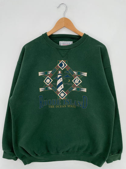90's RHODE ISLAND Made in USA Size L Vintage College Sweat-shirt / E1131