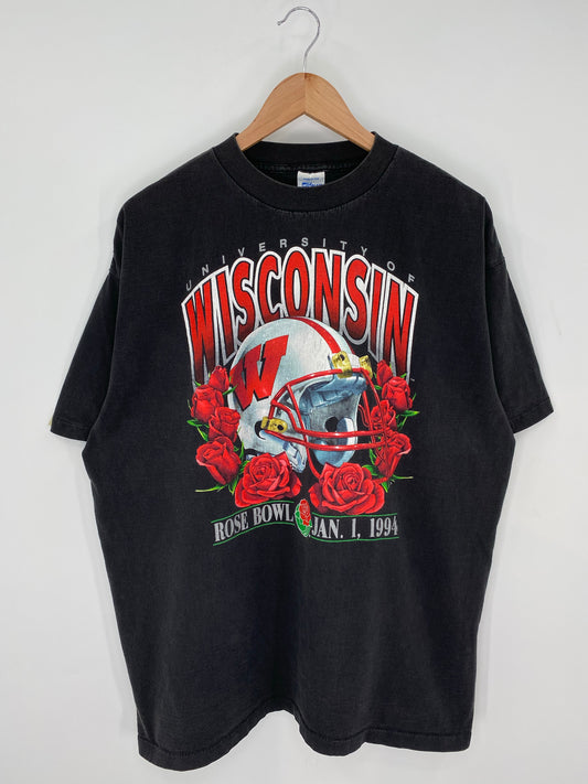 90's Salem x WISCONSIN BADGERS Made in USA Size XL Vintage College T-shirt / K9373