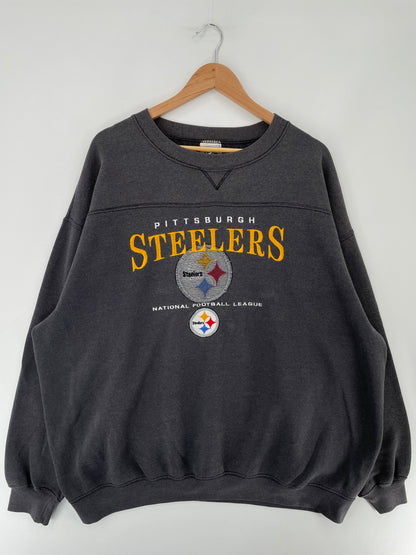 00' PITTSBURGH STEELERS Size XXL Vintage NFL Sweat-Shirt / E5821S