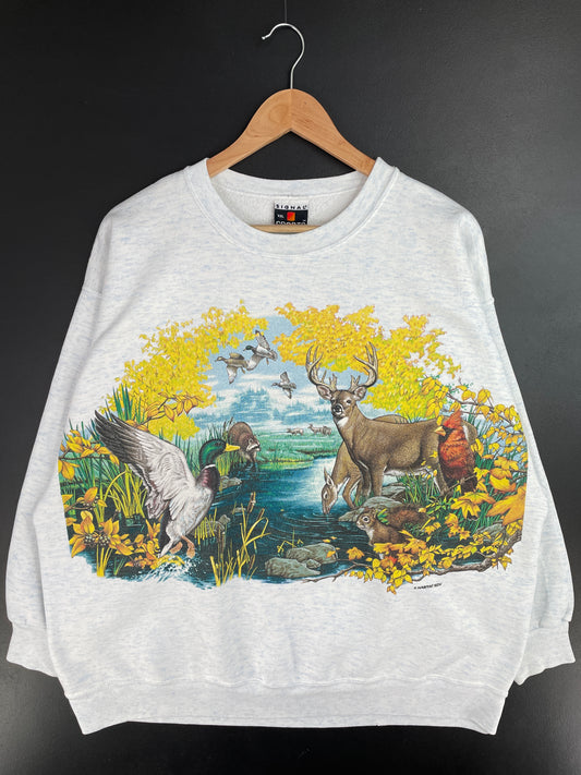 90's ANIMALS Made in USA Size XXL Vintage Sweat-Shirt / E49