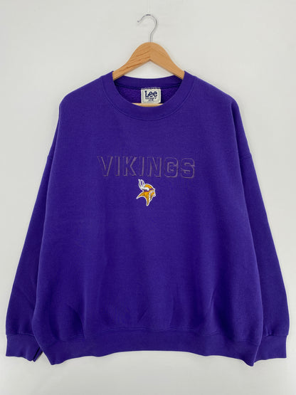 90's MINNESOTA VIKINGS Made in USA Size XXL Vintage NFL Sweat-Shirt/ A5518