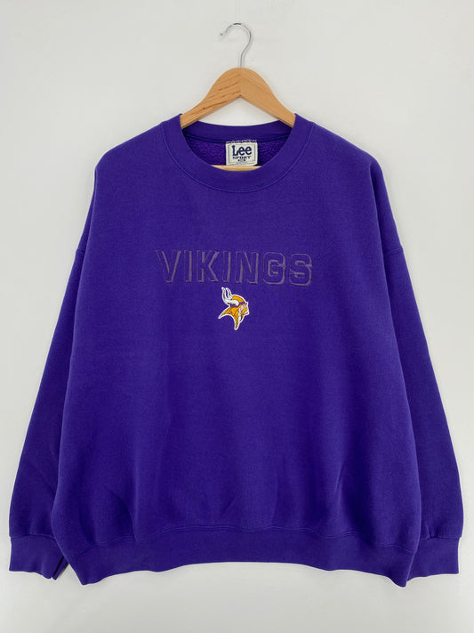 90's MINNESOTA VIKINGS Made in USA Size XXL Vintage NFL Sweat-Shirt/ A5518