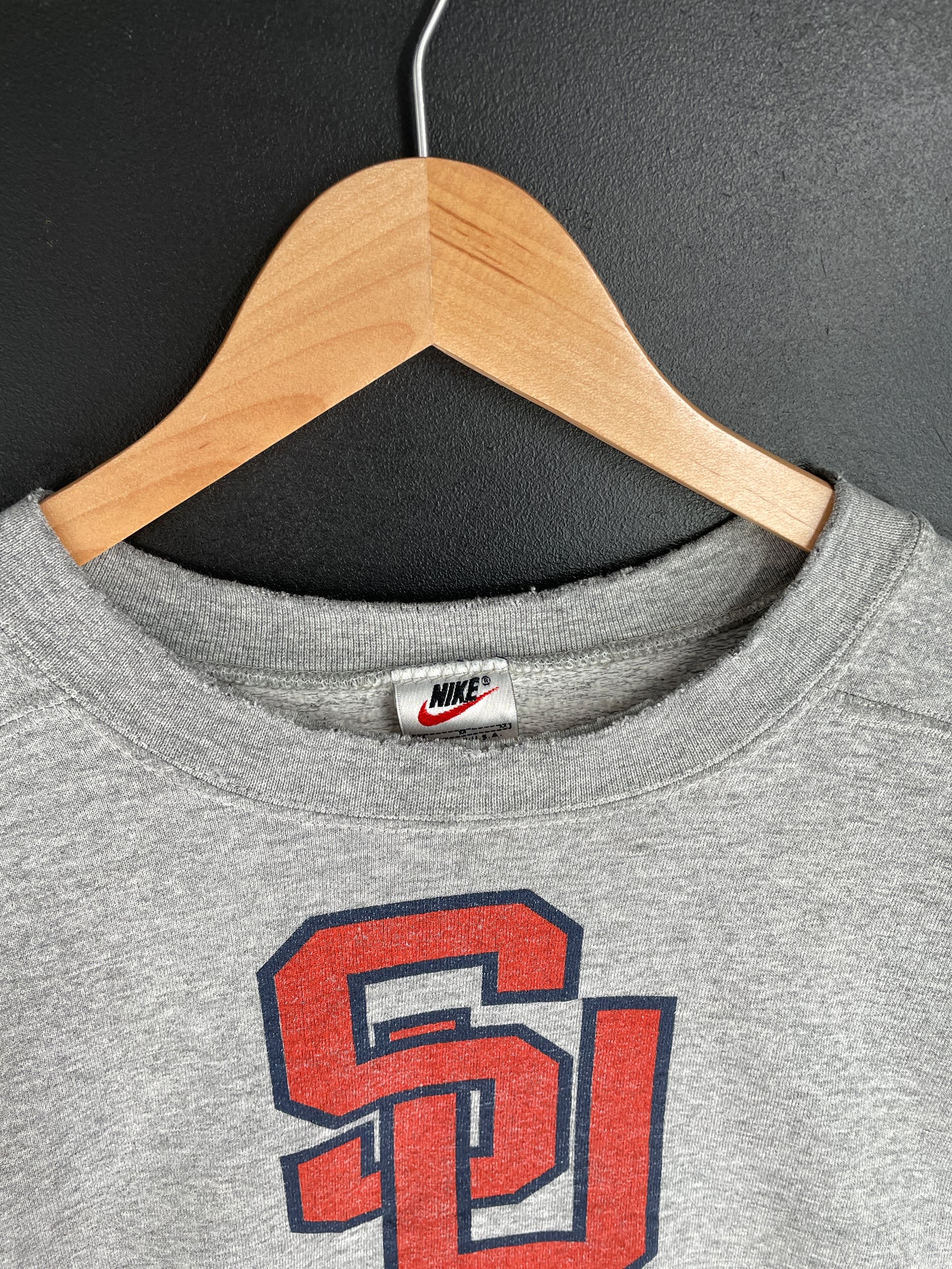 90's NIKE x SYRACUSE FOOTBALL Made in USA Size M Vintage College Sweat-shirt / E3197S