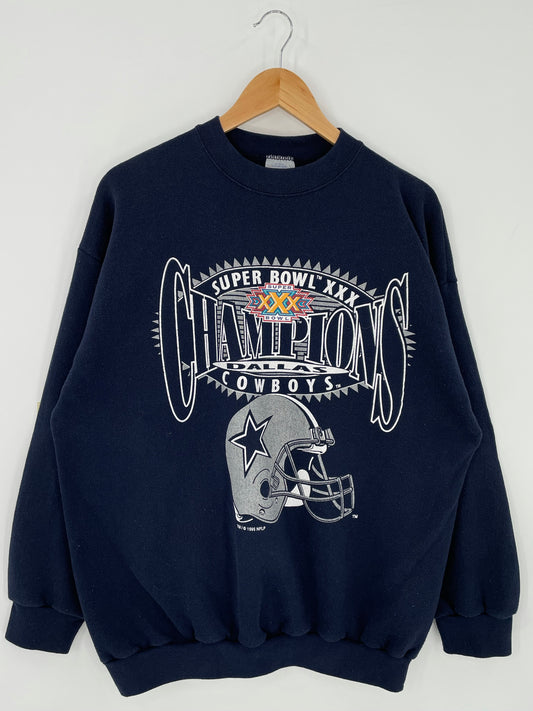 1995' SUPER BOWL DALLAS COWBOYS Made in USA Size XL Vintage NFL Sweat shirt / K5667