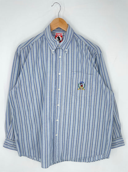 90's DISNEY MICKEY Size M Vintage Botton-down Shirts/ K8858