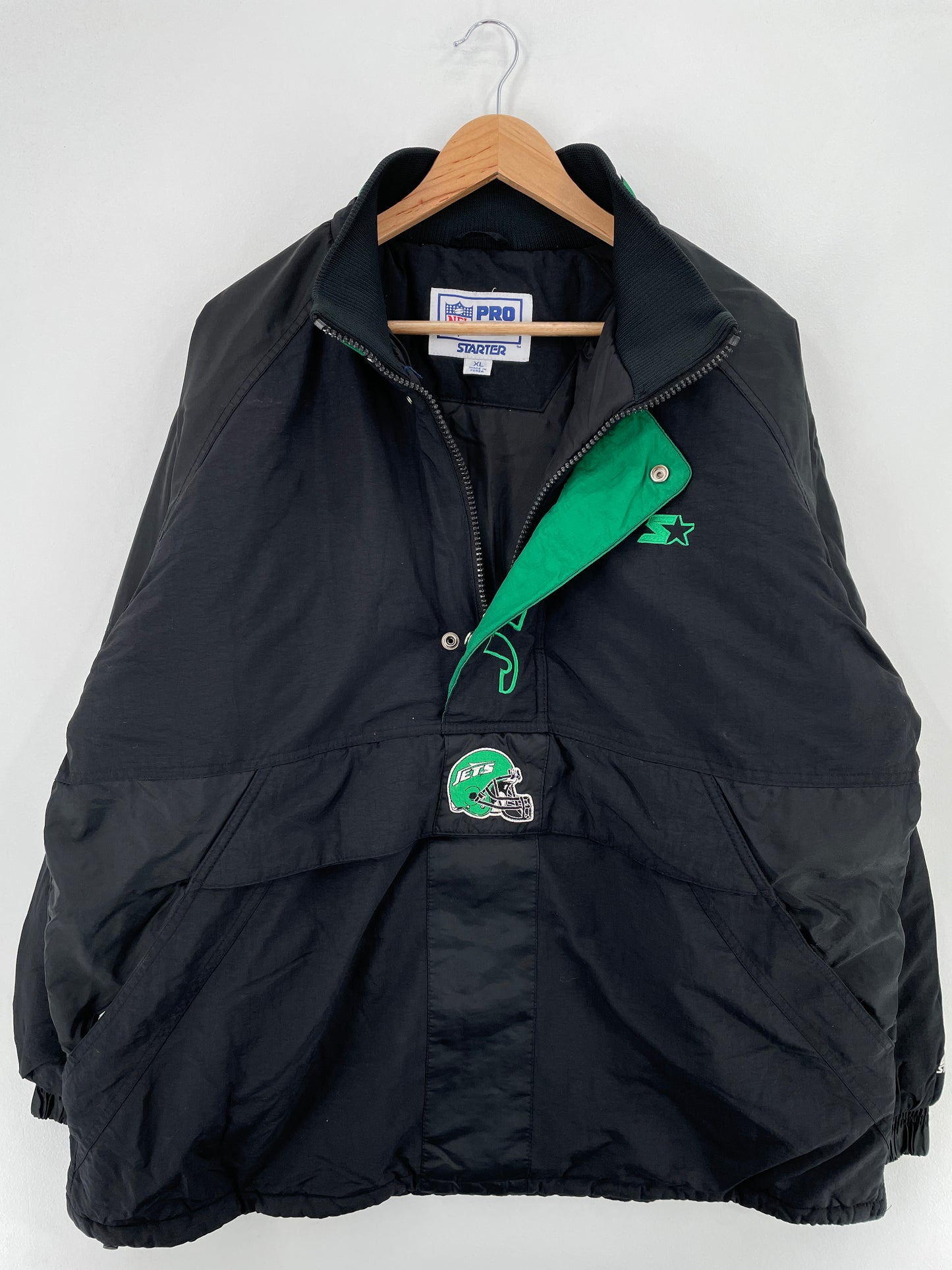 90’s STARTER x NEW YORK JETS Size XL Vintage NFL Padded Nylon Jacket / E769