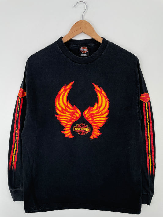 2003 HARLEY DAVIDSON  ARUBA Made in USA Size L Vintage Long Sleeve T-Shirt / A9196