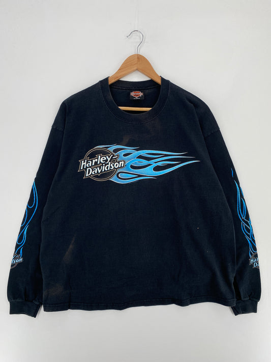 90’s HARLEY DAVIDSON Made in USA Size XL Vintage Long Sleeve T-Shirt / E523