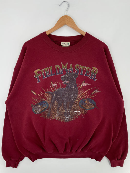 90's FIELD MASTER DOG Made in USA Size XL Vintage Animal Sweat-Shirt / E1376S