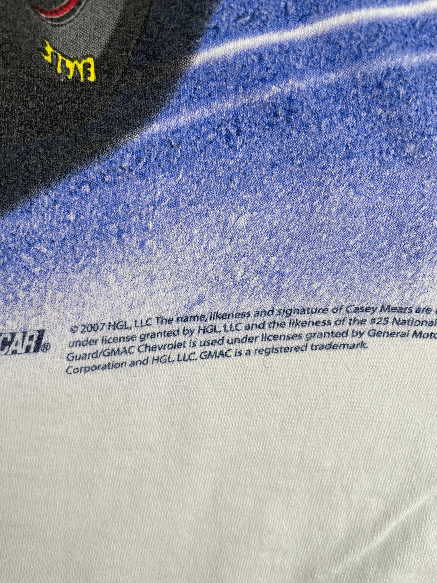 2007 NASCAR x GASEY MEARS Size L Vintage Racing T-Shirt / E6424T