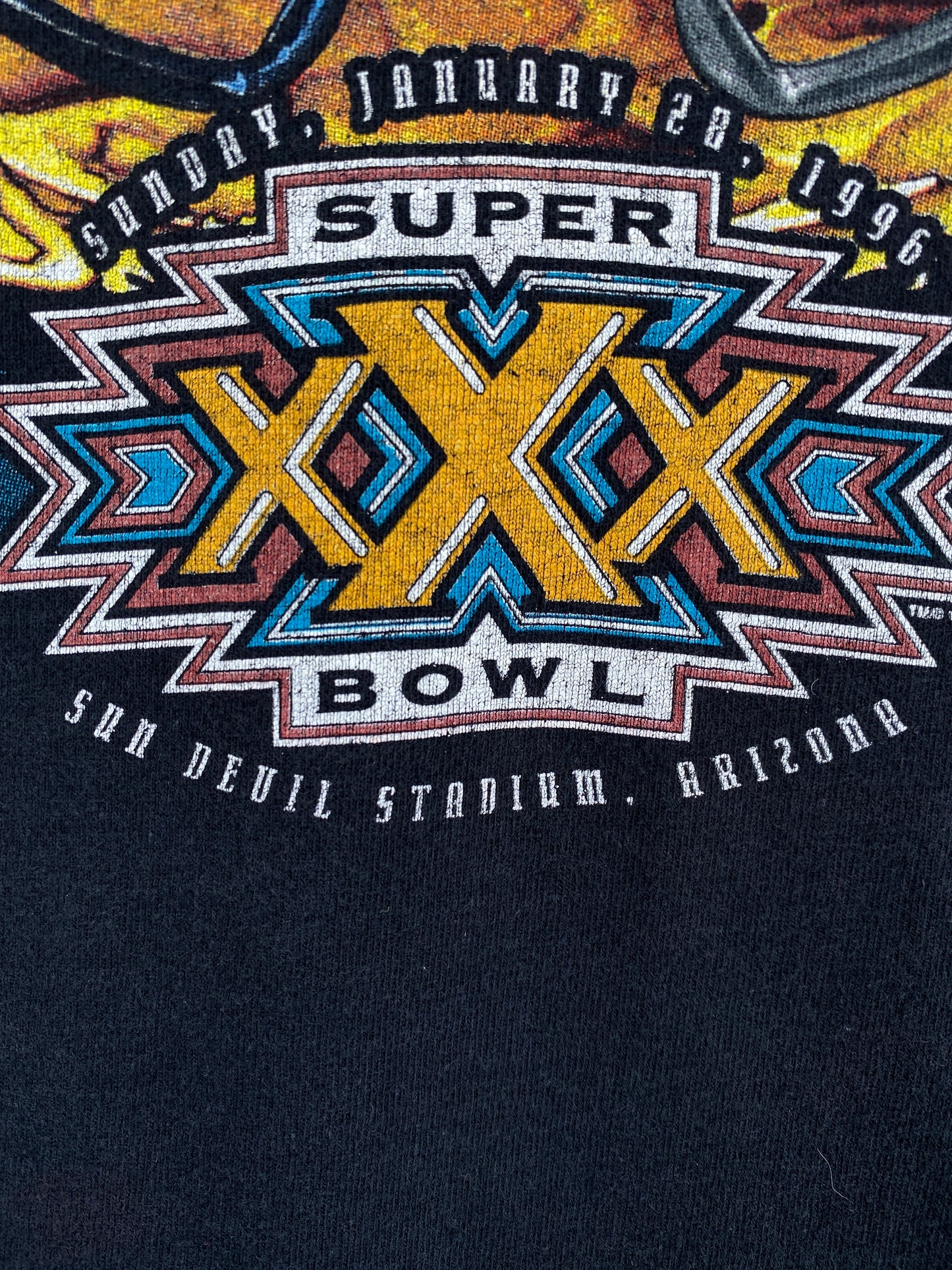 1996 SALEM x SUPER BOWL PITTSBURGH STEELERS x DALLAS COWBOYS Made in USA Size L NFL Vintage T-Shirts / A6347