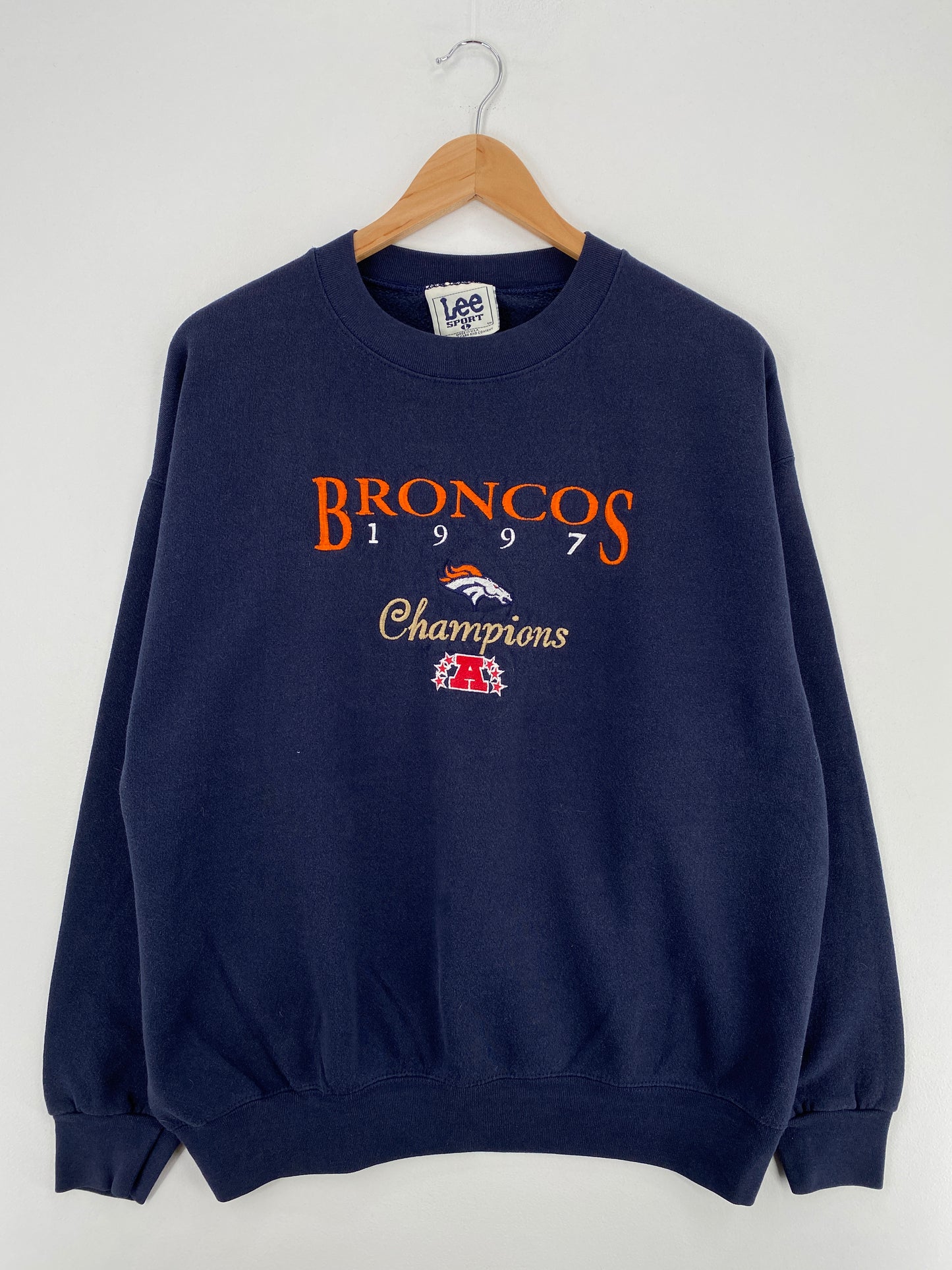 1997 DENVER BRONCOS Made in USA Size L Vintage NFL Sweat-Shirt / A5431